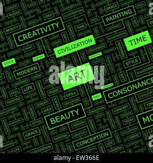 ART. Background concept wordcloud illustration. Print concept word cloud. Graphic collage. Stock Vector