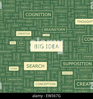 BIG IDEA. Background concept wordcloud illustration. Print concept word cloud. Graphic collage. Stock Vector