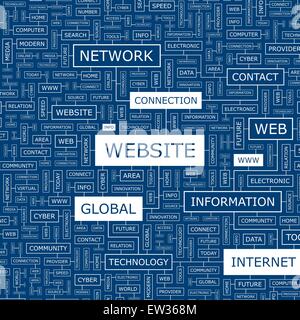WEBSITE. Word cloud illustration. Tag cloud concept collage. Stock Vector