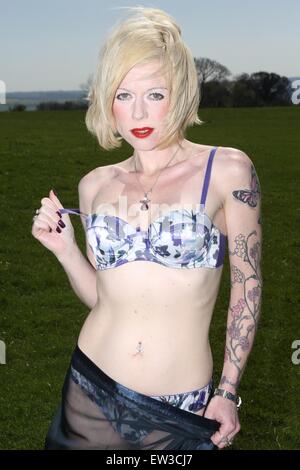 sunnyemily Model Emily Ischia poses for a photoshoot on a sunny day at White Horse  Wood at Bearsted Kent Featuring: Emily Ischia Where: Kent, United Kingdom  When: 15 Apr 2015 C Stock Photo - Alamy