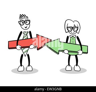 Digitally generated Cute cartoons showing arrows Stock Vector