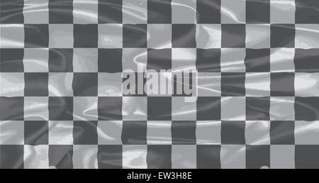 A racing black and white checkered silk flag Stock Photo