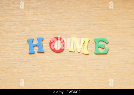 home in foam rubber letters Stock Photo