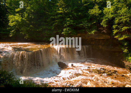 Great Falls of Bedford - the waterfall at Viaduct Park in Bedford Ohio near Cleveland Stock Photo