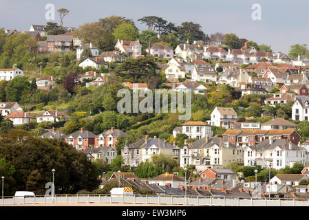 Houses on a hillside, Teignmouth, Devon, UK. Stock Photo
