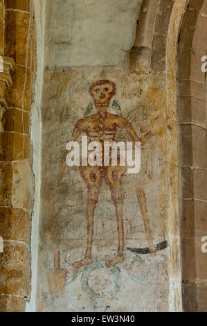 Wall painting inside St Mary and St Leodegarius Church, Ashby St. Ledgers, Northamptonshire, England, UK Stock Photo