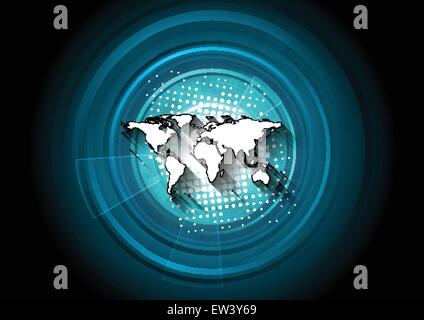 Dark blue hi-tech background. Vector illustration Stock Vector