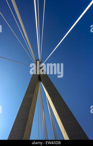 Cable-stayed bridge, most Dr. Franja Tudmana, Dubrovnik, Dalmatia, Croatia Stock Photo