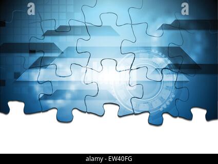 Corporate technology background. Puzzle vector design Stock Vector