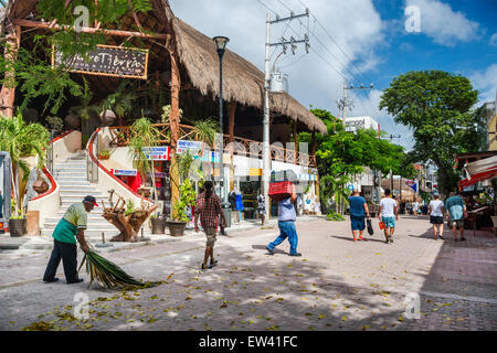 Quinta Avenida in Playa del Carmen, Riviera Maya, Yucatan Peninsula, Quintana Roo state, Mexico Stock Photo