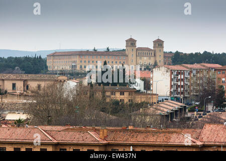 View across the tiled roofs to Tarazona Seminary Stock Photo