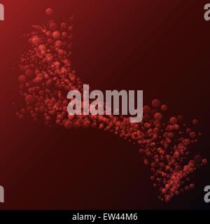Abstract red blood wave background made of small transparent bubbles Stock Vector