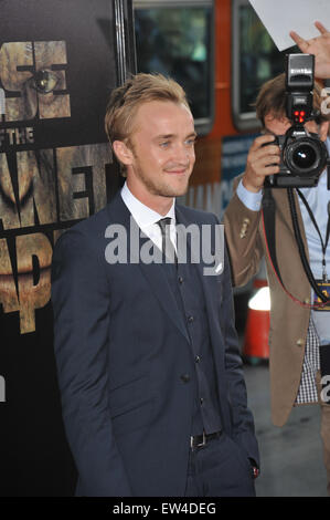 LOS ANGELES, CA - JULY 28, 2011: Tom Felton at the Los Angeles premiere of his new movie 'Rise of the Planet of the Apes' at Grauman's Chinese Theatre, Hollywood. Stock Photo