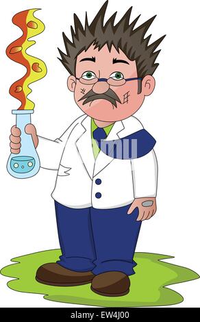 Cartoon scientist after a failed experiment Stock Vector Image & Art ...