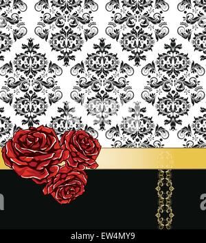 Romantic floral background with vintage roses Stock Vector