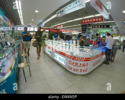 Huaqiangbei electronics market of Shenzhen in China. Stock Photo