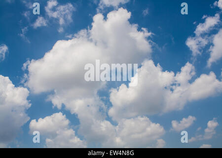 Beautiful Blue Sky with White Clouds Wallpaper Stock Photo