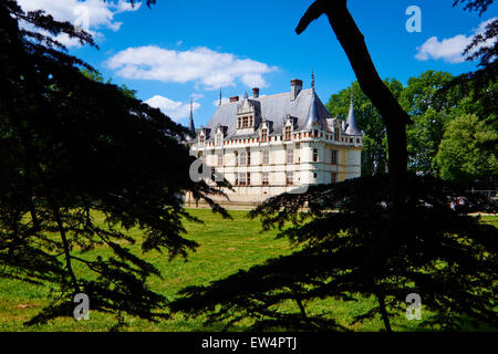 France, Indre et Loire (department), Loire valley (Unesco World Heritage), Azay le Rideau castle. Stock Photo
