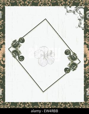 Lovely Green Rectangular Borders Frame Or Wreath With Leaves And Love ...