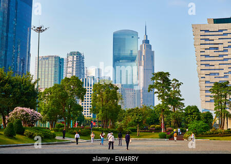 China, Guangdong province, Guangzhou or Canton, Zhujiang new city Stock Photo