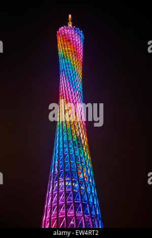 China, Guangdong province, Guangzhou or Canton, Zhujiang new city, TV Tower, Canton Tower, 610m high Stock Photo