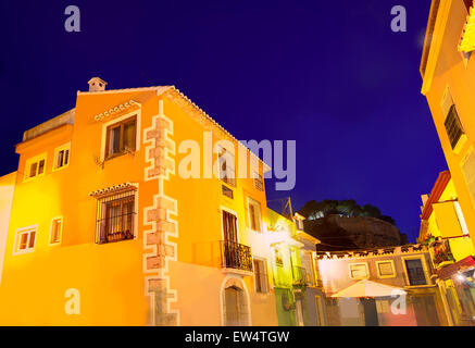 Denia old village sunset dusk in Mediterranean Alicante Spain Europe ...