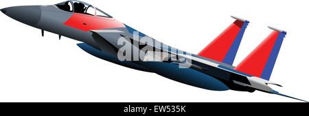 Aircraft. Combat on the air. Isolated on white background. Vector illustration Stock Vector
