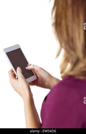 Woman sending text message Stock Photo