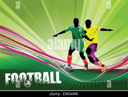 Soccer players with a ball Vector illustration Stock Vector Image & Art ...