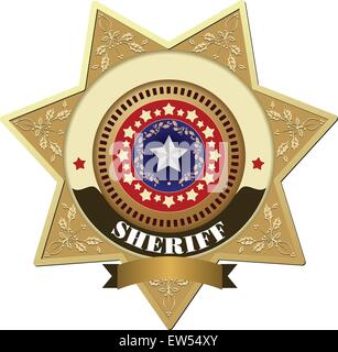 Sheriff's badge on a white background. 3d vector illustration Stock ...
