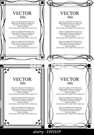 Four of ornate vector frames. Vector Stock Vector