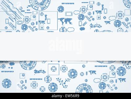Tech engineering drawing abstract background. Vector design Stock Vector