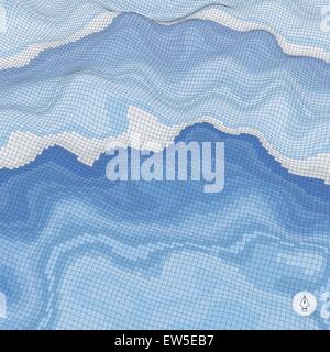 Abstract landscape background. Mosaic vector illustration. Can be used for banner, flyer, book cover and poster. Stock Vector