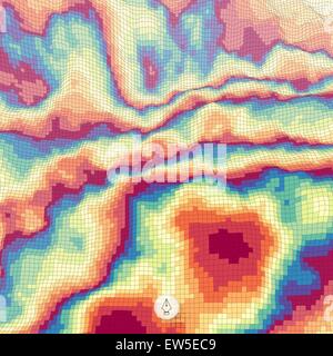 Abstract landscape background. Mosaic. 3d technology vector illustration. Can be used for banner, flyer, book cover and poster. Stock Vector