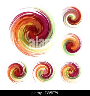 Colorful abstract icon set. Dynamic flow illustration. Swirl collection. Stock Vector