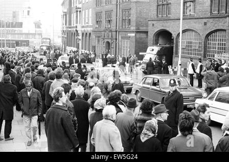 The Birmingham pub bombings took place on Thursday 21st November 1974 and were attributed to the Provisional IRA. The devices were placed in two central Birmingham pubs: the Mulberry Bush at the foot of the Rotunda, and the Tavern in the Town, a basement Stock Photo