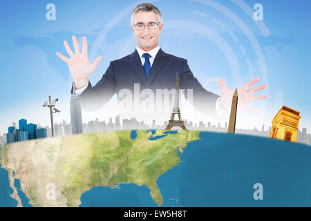 Composite image of businessman presenting Stock Photo