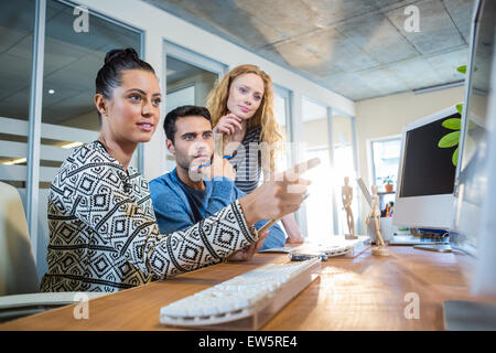 Concentrated business team working together Stock Photo
