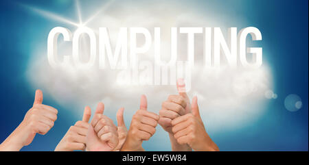Composite image of hands giving thumbs up Stock Photo