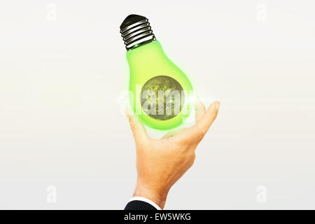 Composite image of businessman pointing with his finger Stock Photo