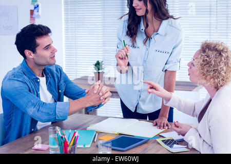 Attentive creative business people in meeting Stock Photo