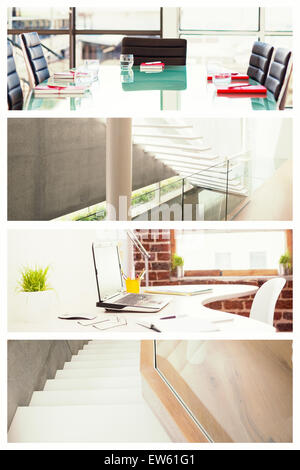 Composite image of empty corporate meeting room Stock Photo