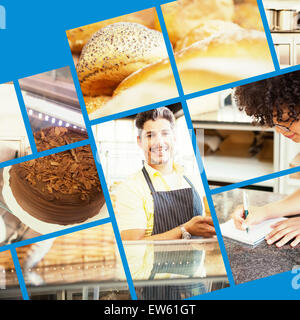 Composite image of close up of delicious breads freshly baked Stock Photo