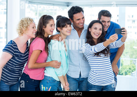 Creative business team taking a selfie Stock Photo