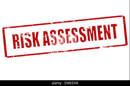 Rubber stamp with text risk assessment inside, vector illustration Stock Photo