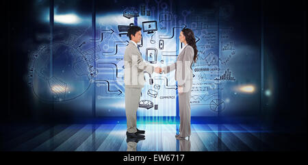 Composite image of business people shaking hands Stock Photo