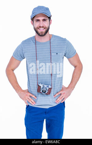 Happy handsome man looking at camera Stock Photo - Alamy