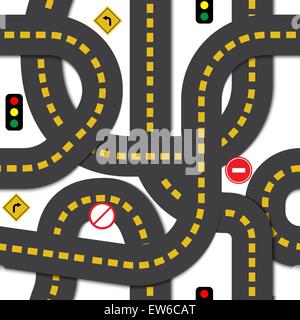 Road seamless pattern Stock Vector