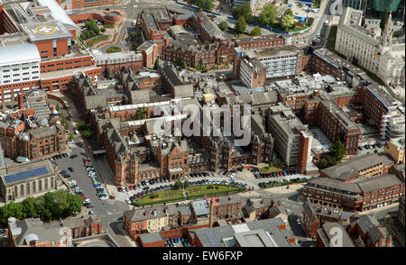 aerial view of Leeds General Infirmary on Great George Street, Leeds, UK Stock Photo