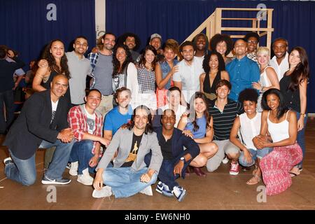 New York, NY, USA. 18th June, 2015. The cast of Hamilton in attendance for HAMILTON Begins Broadway Rehearsals, New 42nd Street Studios, New York, NY June 18, 2015. Credit:  Jason Smith/Everett Collection/Alamy Live News Stock Photo